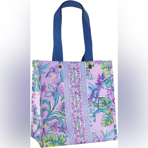 Lilly Pulitzer Handbags - NWT Lilly Pulitzer Market Shopper in Mermaid in the Shade Purple Reusable Bag